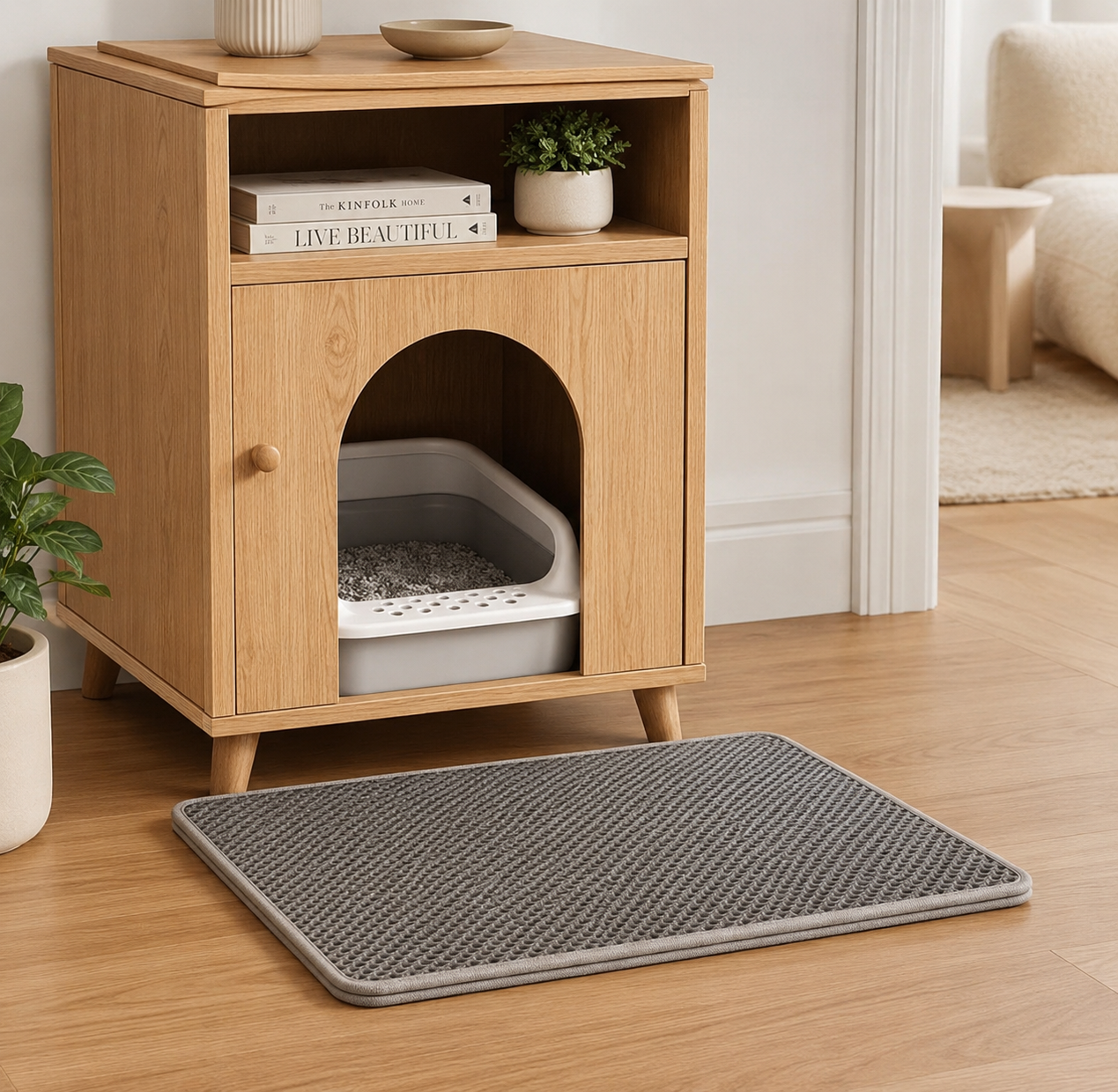 XL Cat Litter Mat – Double Layer Trapping Mat, Waterproof & Easy Clean, Fits All Litter Box Sizes
