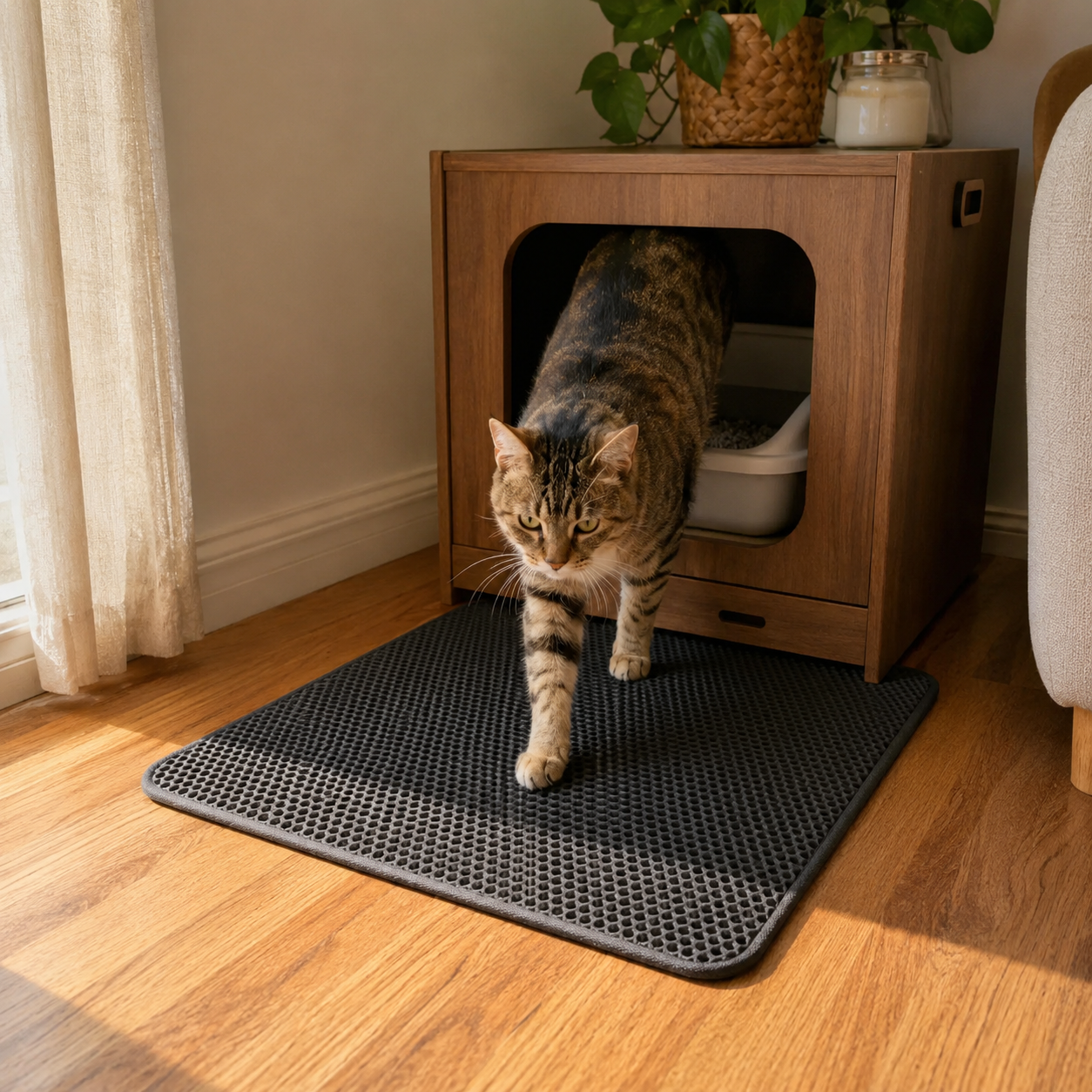 XL Cat Litter Mat – Double Layer Trapping Mat, Waterproof & Easy Clean, Fits All Litter Box Sizes