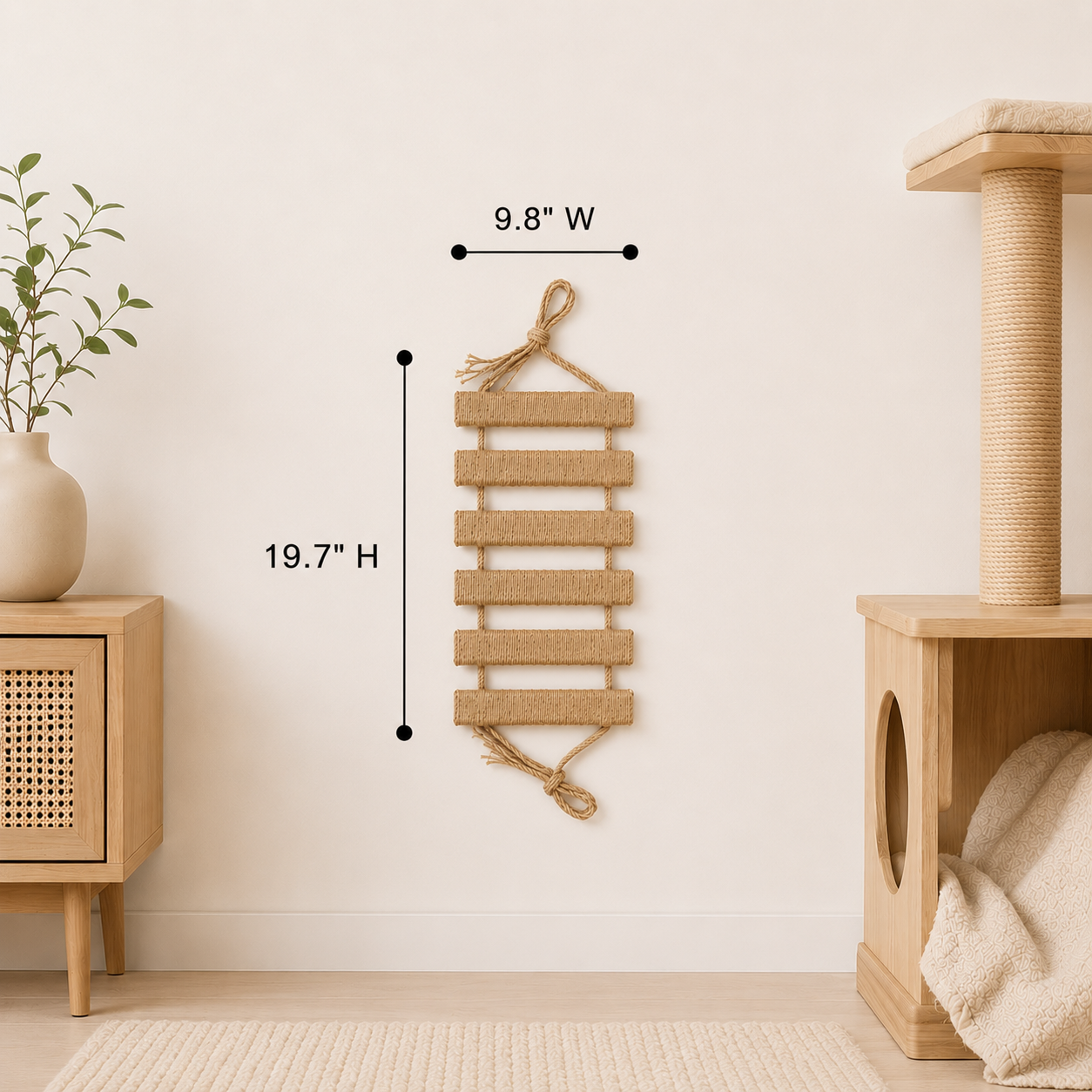 Sisal Rope Cat Climbing Ladder Wall Mounted